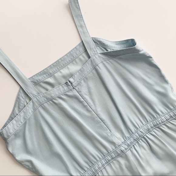 LOFT chambray apron front drawstring jumpsuit - Picture 6 of 7